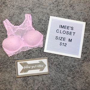VS Pink High Neck Pink Bralette